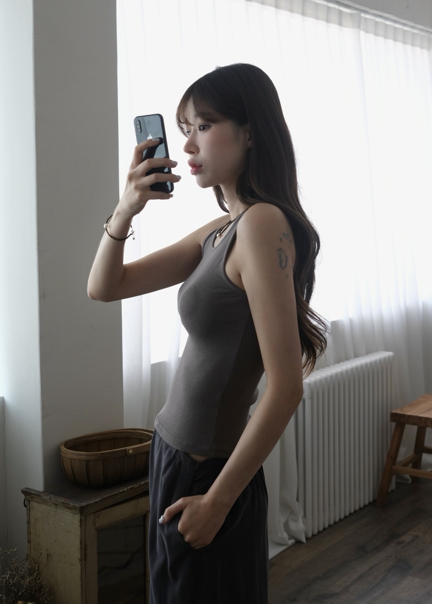 ALATE直郵韓國代購㊣女裝新款時尚休閑推薦25春夏熱賣吊帶背心LEGACY吊帶/背心