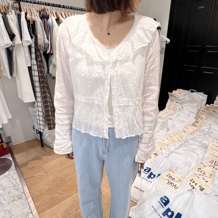 VENIR-a韓國直郵㊣東大門實拍女裝新品人氣25春夏襯衫蕾絲衫VENIR-a襯衫/蕾絲衫圖色1