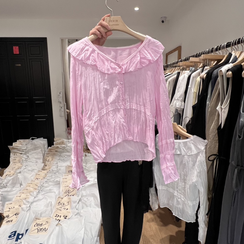 VENIR-a韓國直郵㊣東大門實拍女裝新品人氣25春夏襯衫蕾絲衫VENIR-a襯衫/蕾絲衫圖色2