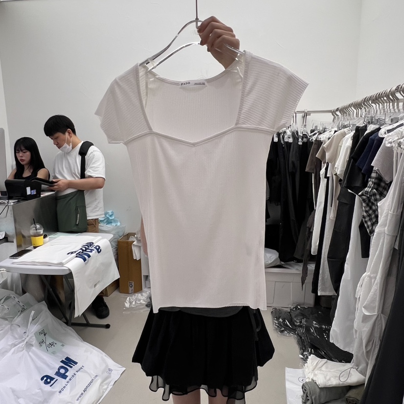 PADO直郵韓國代購㊣女裝新品熱賣休閑時尚25春夏推薦人氣T恤PADOT恤圖色1