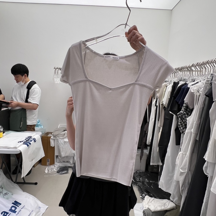 PADO直郵韓國代購㊣女裝新品熱賣休閑時尚25春夏推薦人氣T恤PADOT恤圖色2