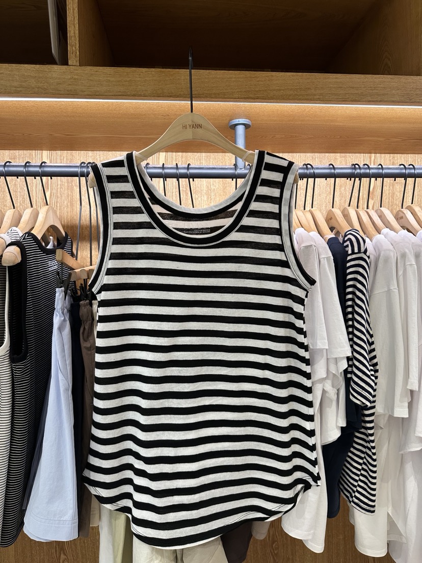 HI YANN直郵韓國代購㊣女裝新品人氣25春夏休閑吊帶背心紗布HI YANN吊帶/背心圖色2