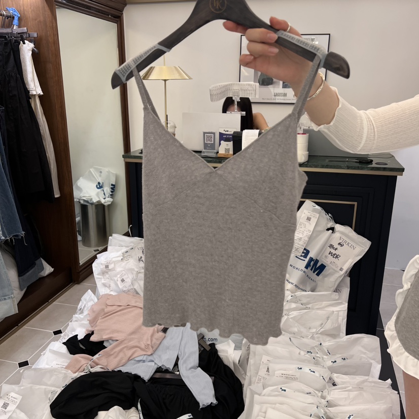 VIRKIN韓國㊣直郵東大門代購女裝新款推薦休閑25春夏吊帶背心VIRKIN吊帶/背心