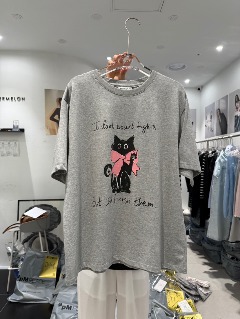WATERMELON韓國直郵㊣女裝新款時尚熱賣推薦人氣25春夏休閑T恤WATERMELONT恤圖色2