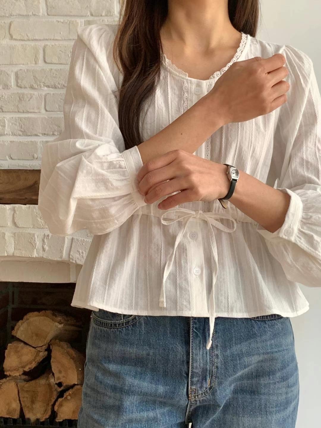 MUTE韓國代購女裝新品25春夏人氣休閑推薦時尚熱賣襯衫蕾絲衫MUTE-ot襯衫/蕾絲衫