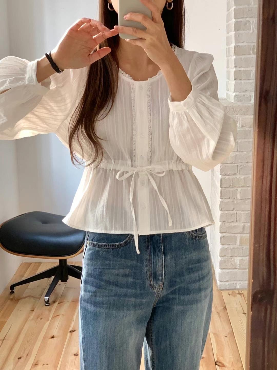 MUTE韓國代購女裝新品25春夏人氣休閑推薦時尚熱賣襯衫蕾絲衫MUTE-ot襯衫/蕾絲衫