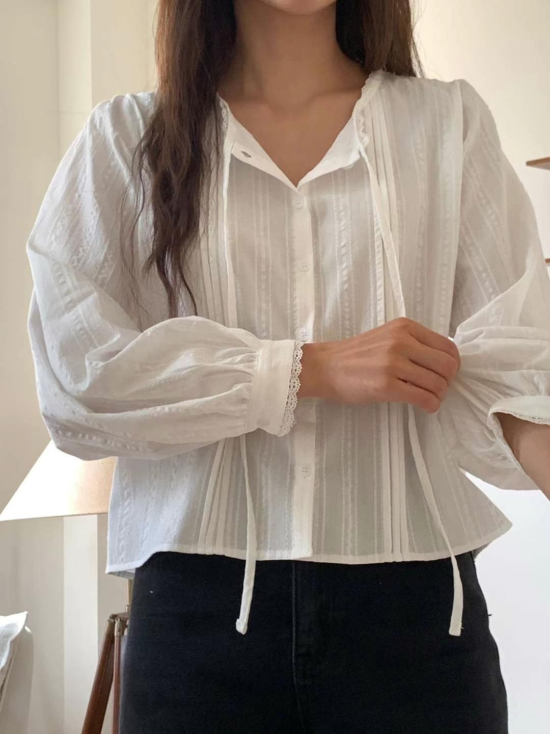 MUTE韓國代購女裝新品真品25春夏休閑推薦熱賣時尚襯衫蕾絲衫MUTE-ot襯衫/蕾絲衫