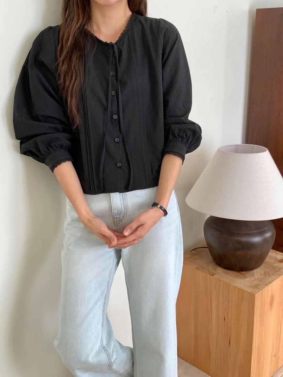 MUTE韓國代購女裝新品真品25春夏休閑推薦熱賣時尚襯衫蕾絲衫MUTE-ot襯衫/蕾絲衫