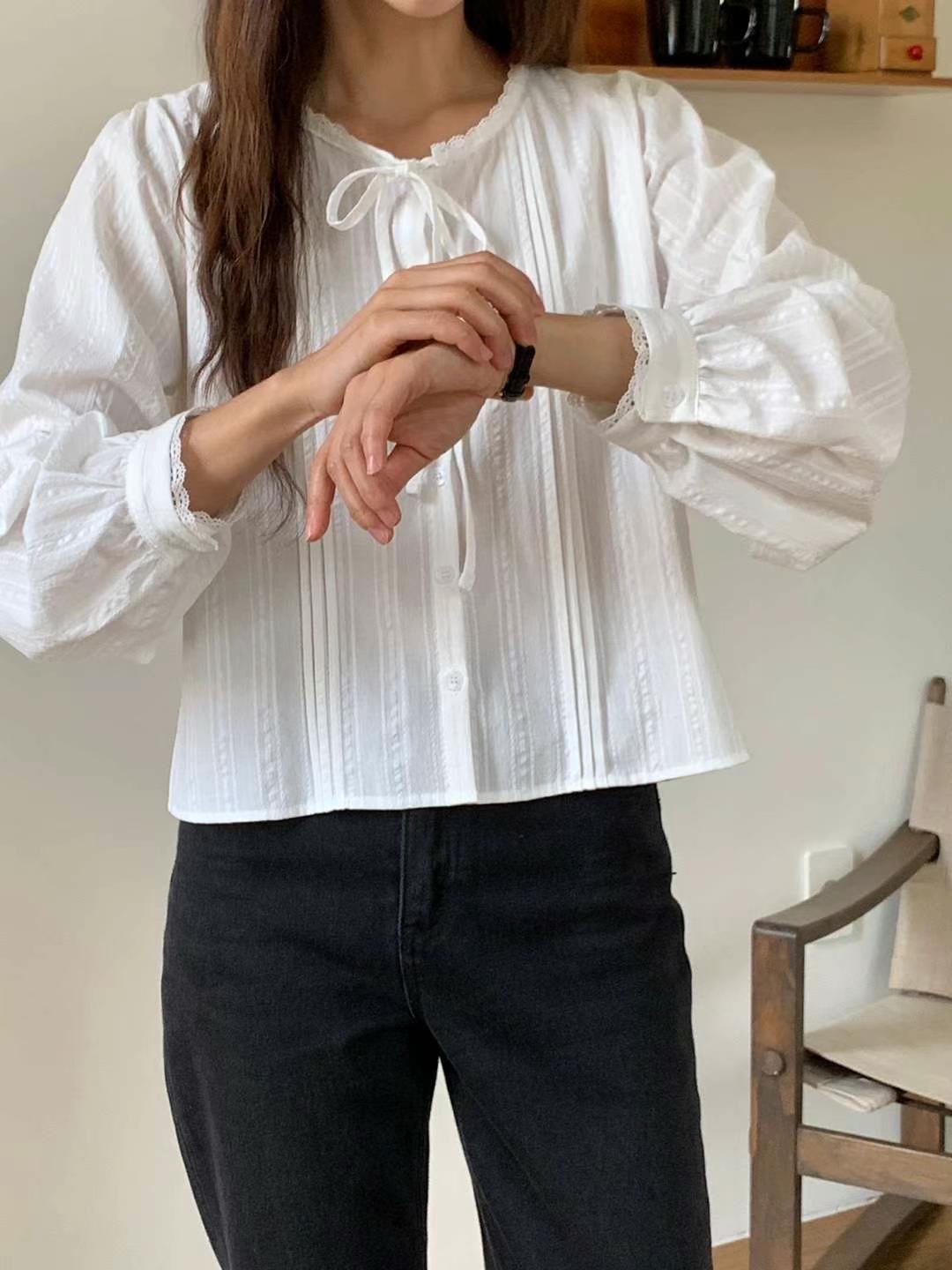 MUTE韓國代購女裝新品真品25春夏休閑推薦熱賣時尚襯衫蕾絲衫MUTE-ot襯衫/蕾絲衫圖色2