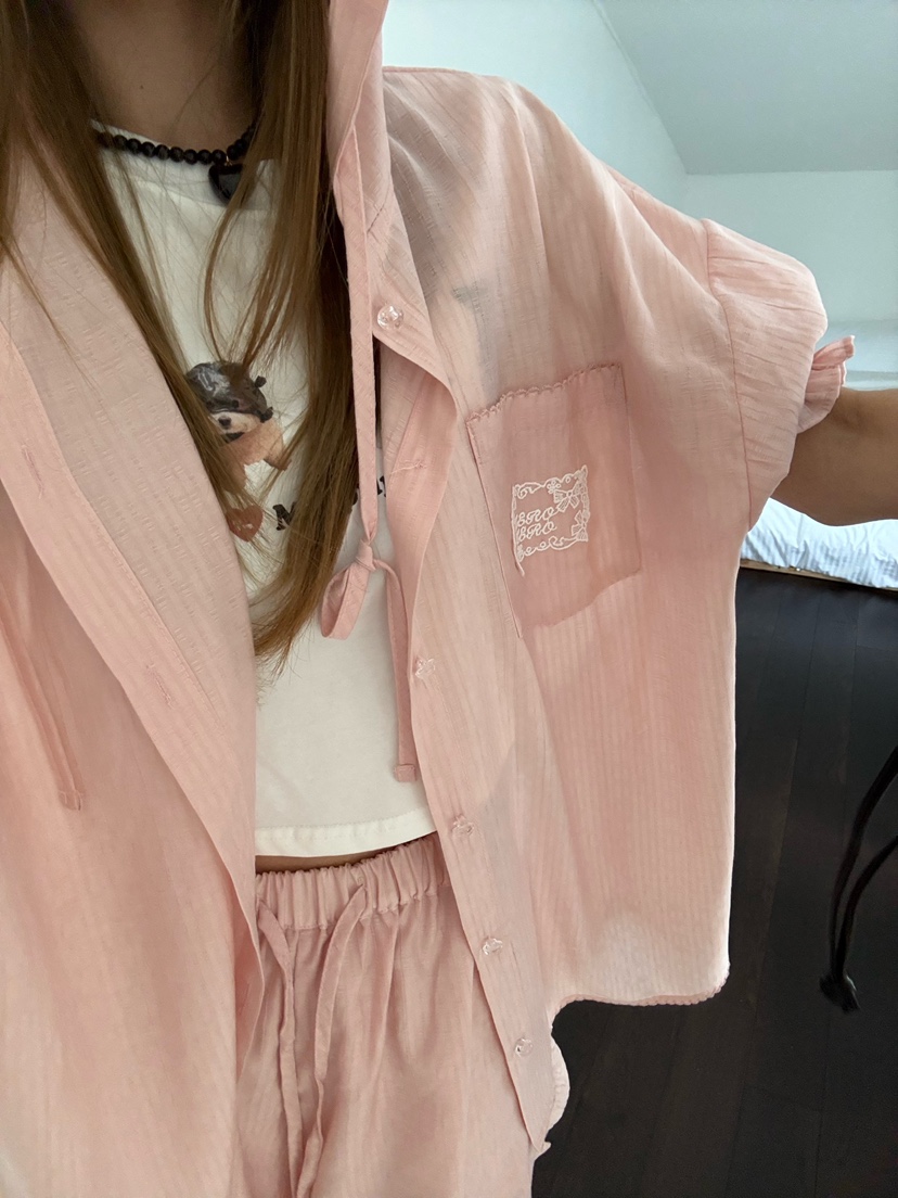 ZEROZERO韓國代購女士新品推薦真品熱賣25春夏襯衫蕾絲衫連帽衫ZEROZERO襯衫/蕾絲衫