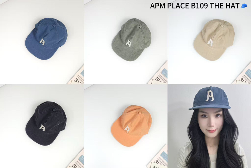 THE HAT-P韓國直郵女裝新款25春夏休閑真品人氣職業帽子刺繡THE HAT帽子