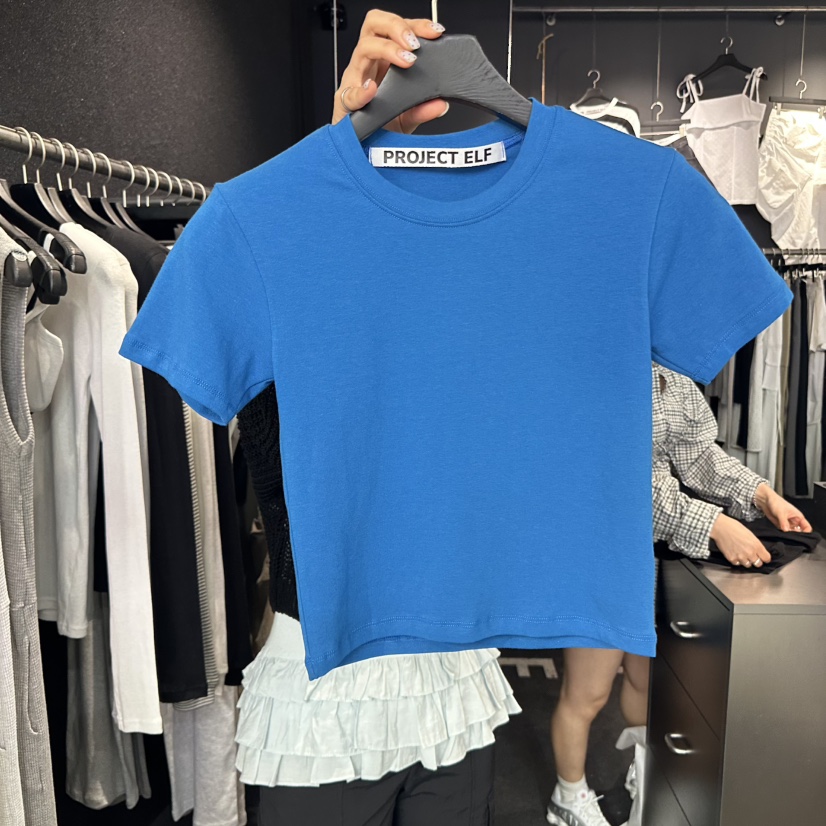 ELF-L東大門實拍女士新品25春夏推薦時尚真品職業休閑T恤短款PROJECT ELF/ELF-LT恤圖色2
