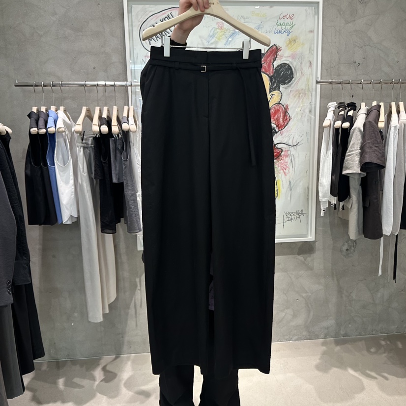 LAMAGIEPIE韓國代購女士新品休閑人氣25春夏休閑褲含腰繩腰帶絨LAMAGIE GREY休閑褲圖色2