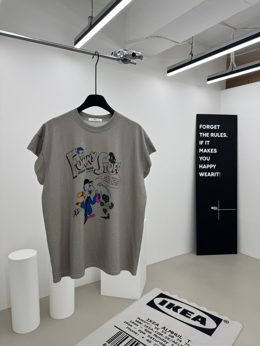 RED-A直郵韓國代購㊣女裝新品熱賣休閑人氣推薦25春夏時尚T恤RED-AT恤圖色1