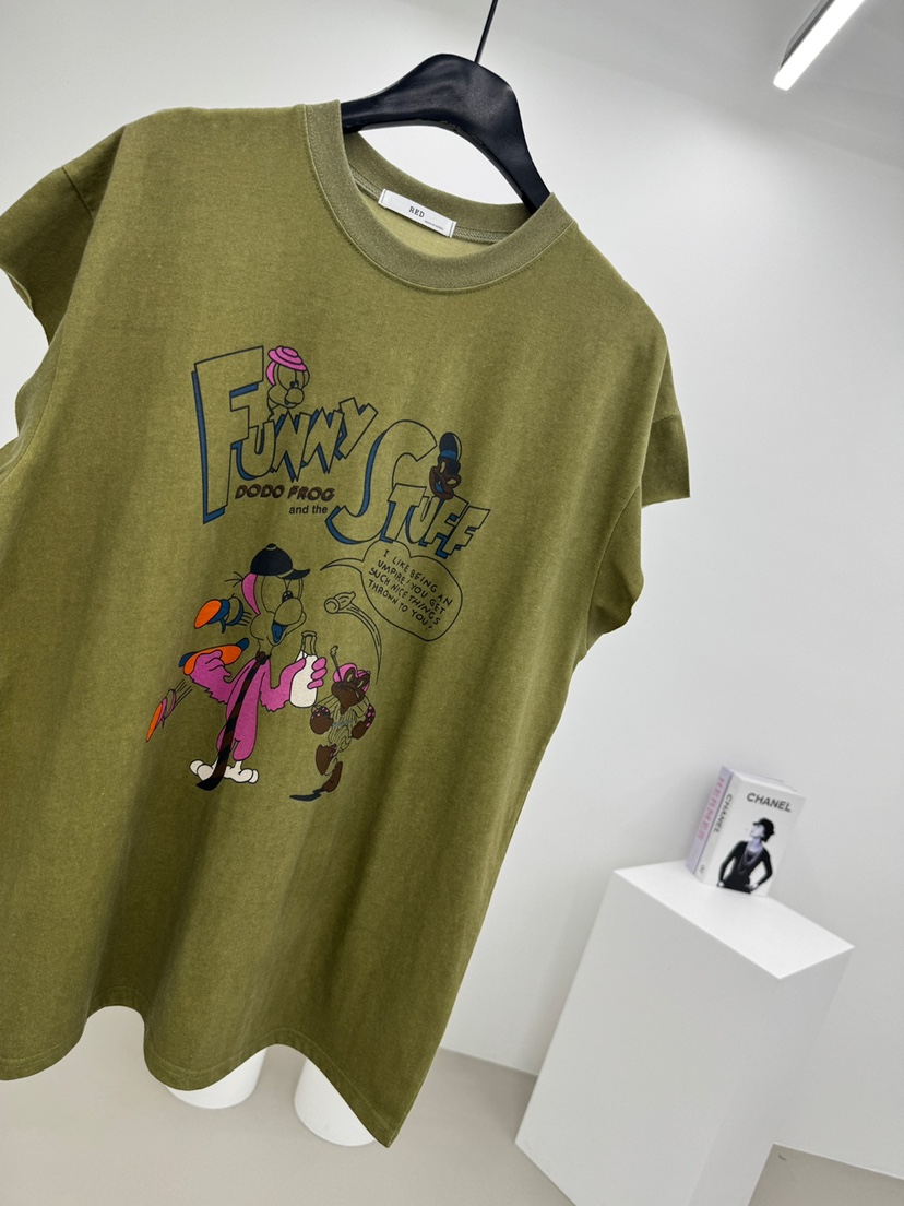 RED-A直郵韓國代購㊣女裝新品熱賣休閑人氣推薦25春夏時尚T恤RED-AT恤圖色3