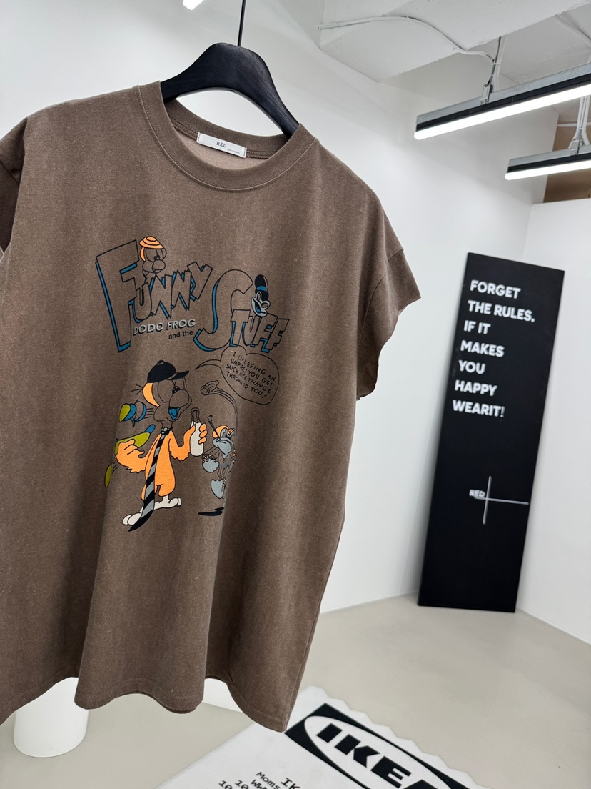 RED-A直郵韓國代購㊣女裝新品熱賣休閑人氣推薦25春夏時尚T恤RED-AT恤圖色5