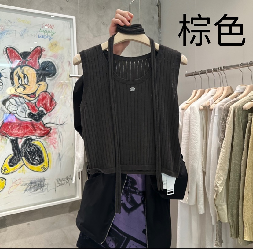 LAMAGIEPIE韓國直郵㊣女裝新款休閑人氣熱賣吊帶背心含脖帶LAMAGIE GREY吊帶/背心圖色2