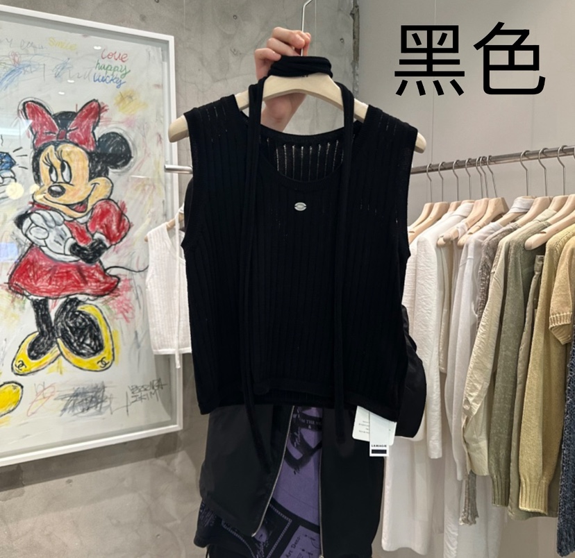 LAMAGIEPIE韓國直郵㊣女裝新款休閑人氣熱賣吊帶背心含脖帶LAMAGIE GREY吊帶/背心圖色3