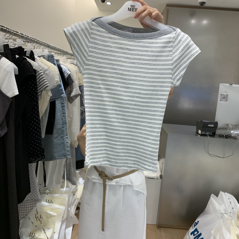 MEET ME直郵韓國代購㊣女裝新品熱賣休閑時尚人氣推薦25春夏T恤MEET MET恤圖色2