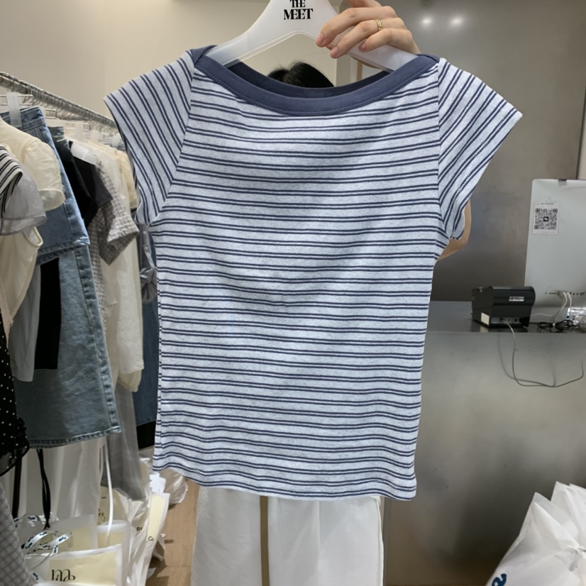 MEET ME直郵韓國代購㊣女裝新品熱賣休閑時尚人氣推薦25春夏T恤MEET MET恤圖色4