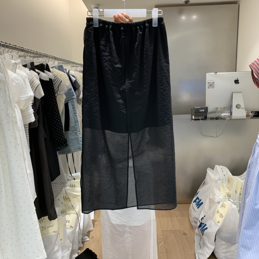 MEET ME直郵韓國代購㊣女裝新品25春夏半身裙中短裙不含腰帶MEET ME半身裙/中短裙