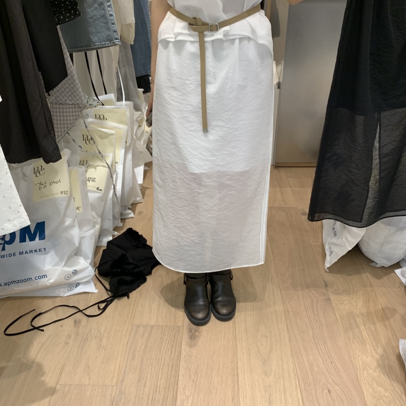 MEET ME直郵韓國代購㊣女裝新品25春夏半身裙中短裙不含腰帶MEET ME半身裙/中短裙