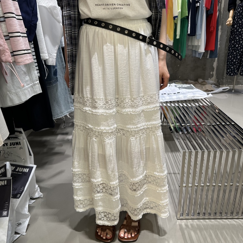 JUNI韓國直郵㊣女裝新款休閑時尚人氣熱賣推薦長裙不含腰帶my juni長裙