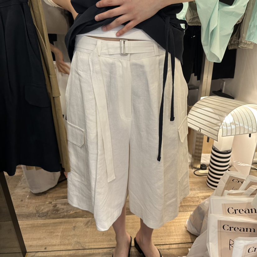 CREAM VILLA韓國直郵㊣東大門實拍女裝新品休閑短褲含腰帶CREAMVILLA短褲