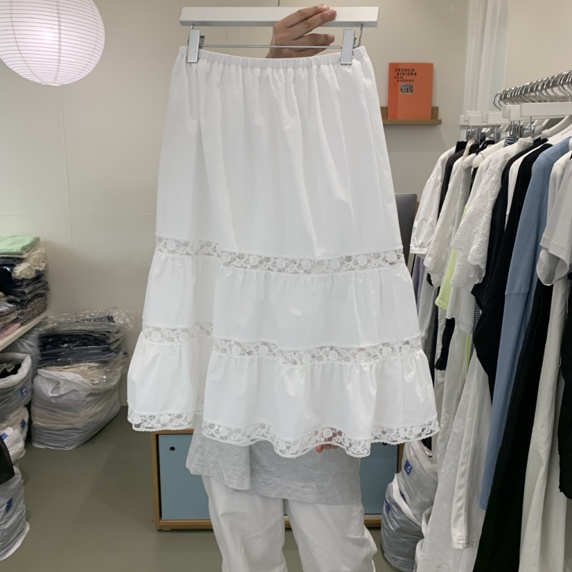 ARE韓國直郵㊣女裝新款25春夏推薦半身裙中短裙蕾絲綁帶長款ARE YOU/ARE半身裙/中短裙