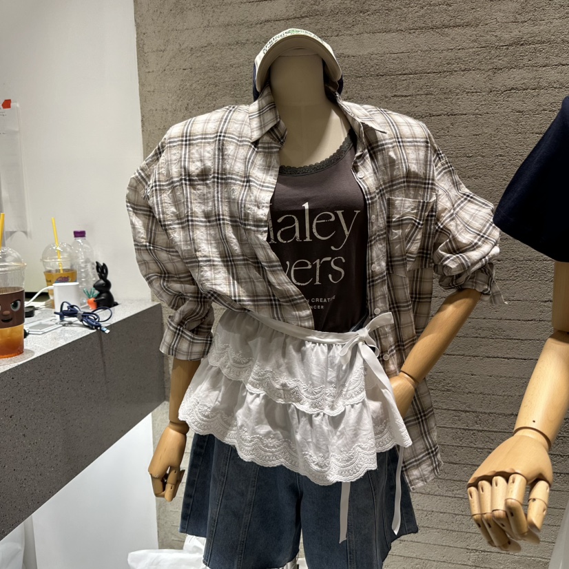 JUNI韓國直郵㊣東大門實拍女裝新款時尚推薦休閑襯衫蕾絲衫my juni襯衫/蕾絲衫