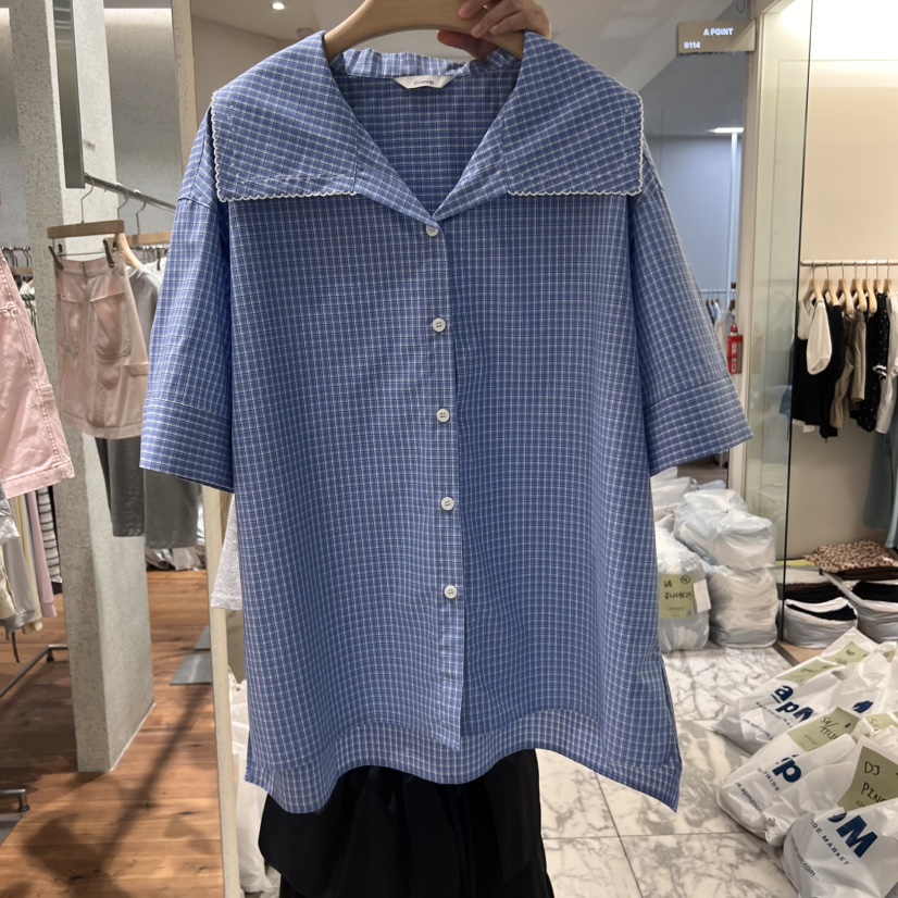 COMELY直郵韓國代購㊣女裝新款時尚休閑25春夏人氣襯衫蕾絲衫COMELY襯衫/蕾絲衫圖色1
