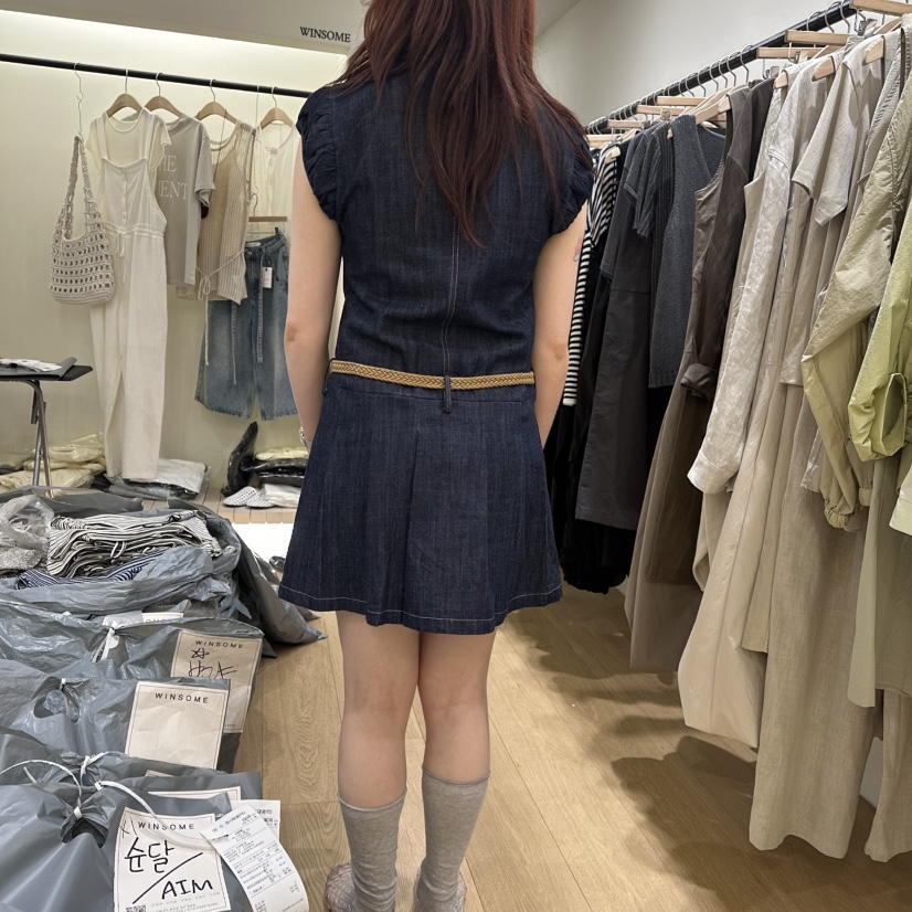 WINSOME韓國直郵㊣東大門實拍女裝新款時尚熱賣連衣裙含腰帶WINSOME連衣裙