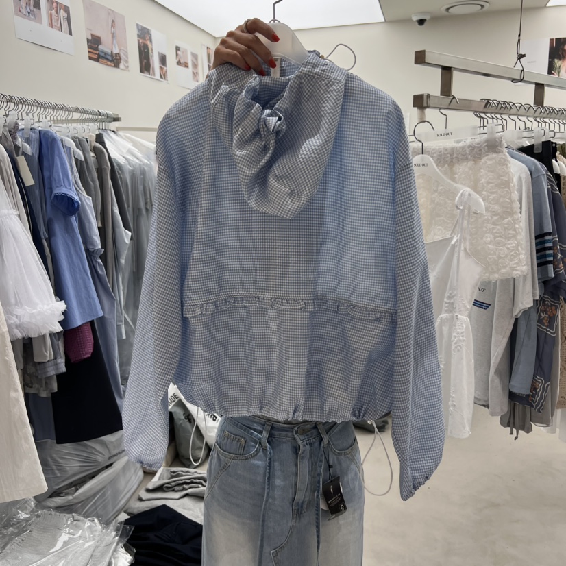 SOLD OUT韓國直郵㊣女裝新品25春夏熱賣休閑時尚人氣夾克格紋SOLD OUT夾克