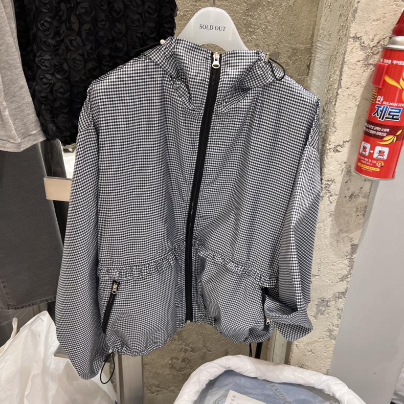 SOLD OUT韓國直郵㊣女裝新品25春夏熱賣休閑時尚人氣夾克格紋SOLD OUT夾克圖色2