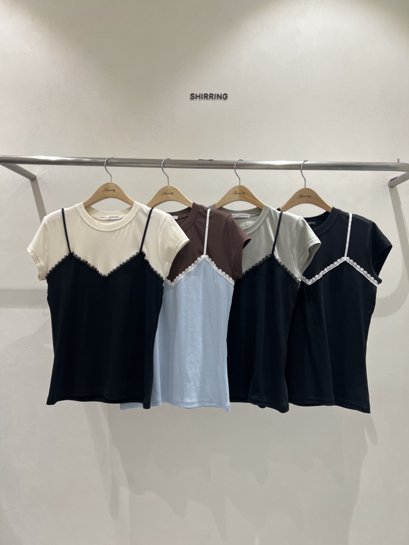 SHIRRING韓國直郵㊣東大門實拍女裝新品人氣時尚25春夏休閑T恤SHIRRINGT恤