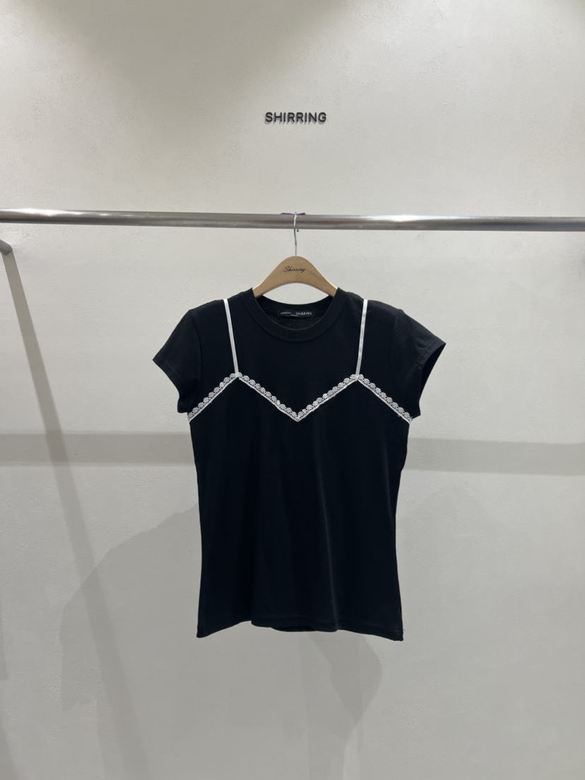 SHIRRING韓國直郵㊣東大門實拍女裝新品人氣時尚25春夏休閑T恤SHIRRINGT恤圖色3