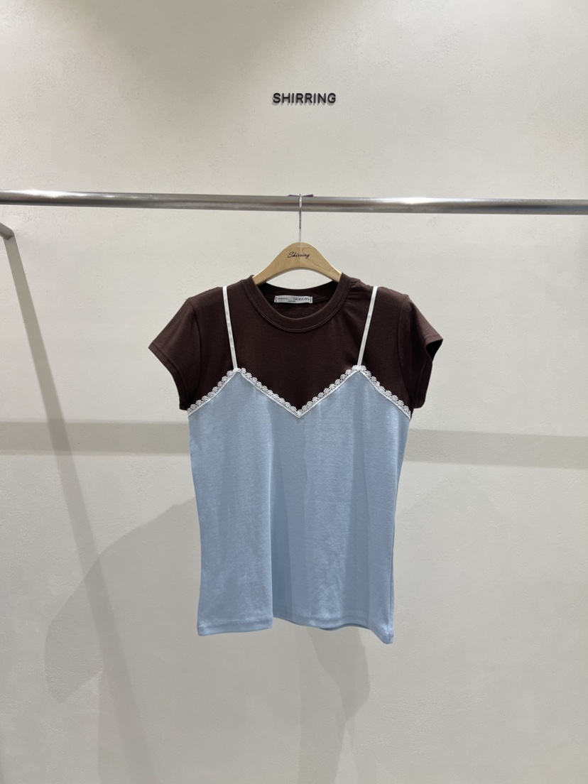 SHIRRING韓國直郵㊣東大門實拍女裝新品人氣時尚25春夏休閑T恤SHIRRINGT恤圖色4