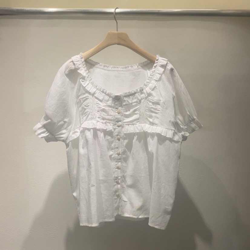 DARLUZ_MI韓國直郵㊣女裝新品熱賣25春夏時尚襯衫蕾絲衫亞麻DARLUZ_MI襯衫/蕾絲衫