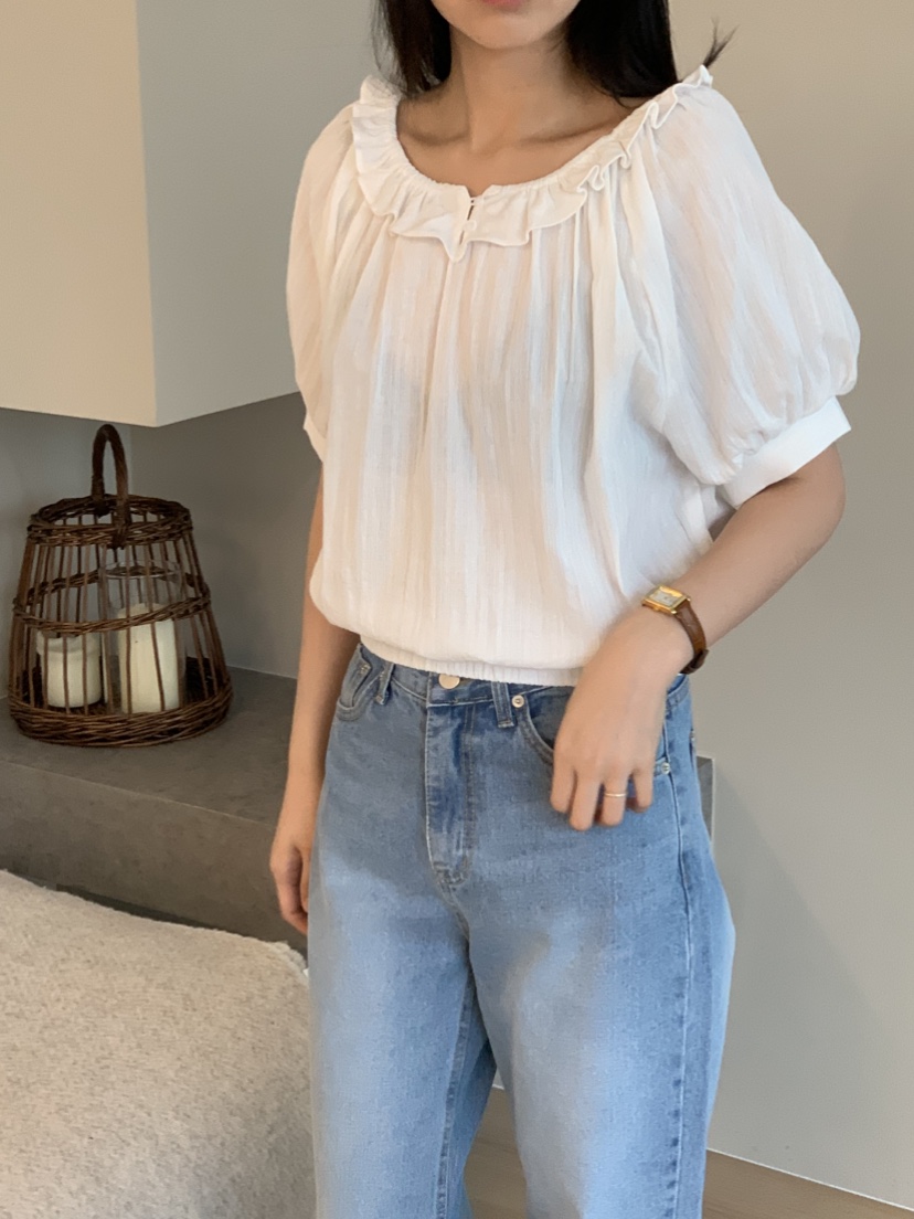 NOUVEAU韓國直郵㊣東大門實拍女裝新款推薦人氣25春夏襯衫蕾絲衫NOUVEAU襯衫/蕾絲衫