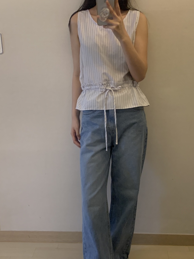NOUVEAU直郵韓國代購㊣女裝新品25春夏人氣熱賣吊帶背心格紋NOUVEAU吊帶/背心