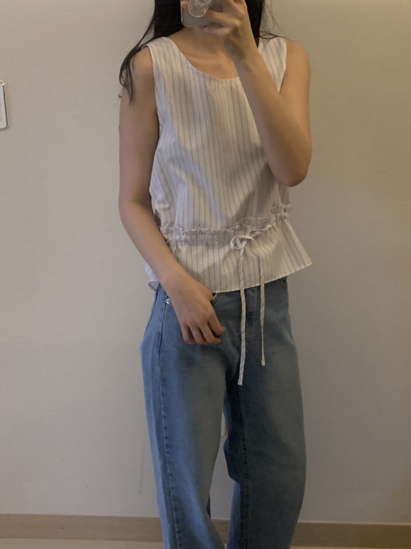 NOUVEAU直郵韓國代購㊣女裝新品25春夏人氣熱賣吊帶背心格紋NOUVEAU吊帶/背心