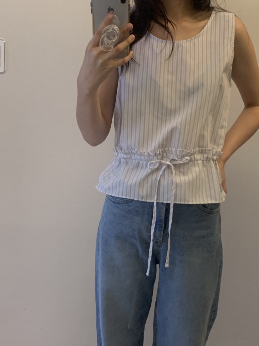 NOUVEAU直郵韓國代購㊣女裝新品25春夏人氣熱賣吊帶背心格紋NOUVEAU吊帶/背心