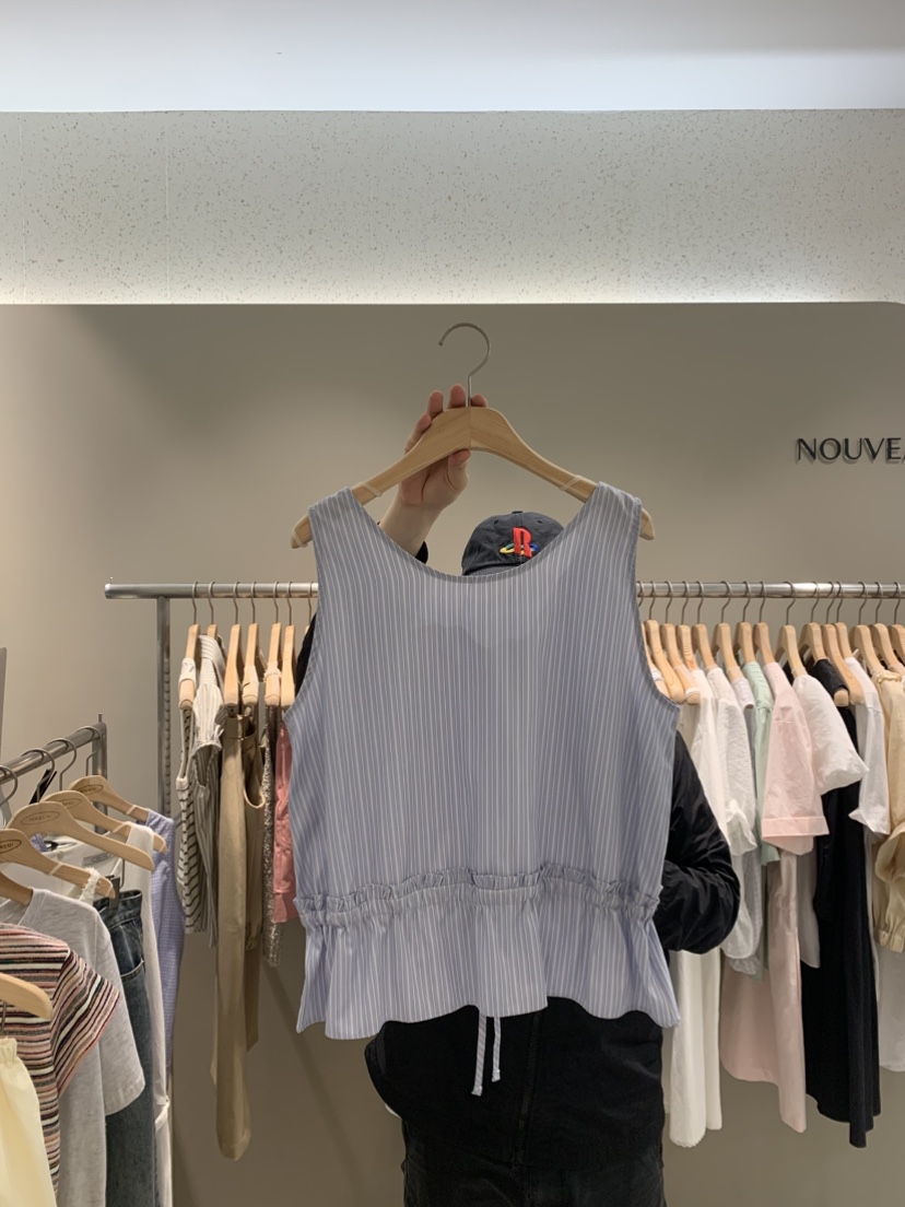 NOUVEAU直郵韓國代購㊣女裝新品25春夏人氣熱賣吊帶背心格紋NOUVEAU吊帶/背心