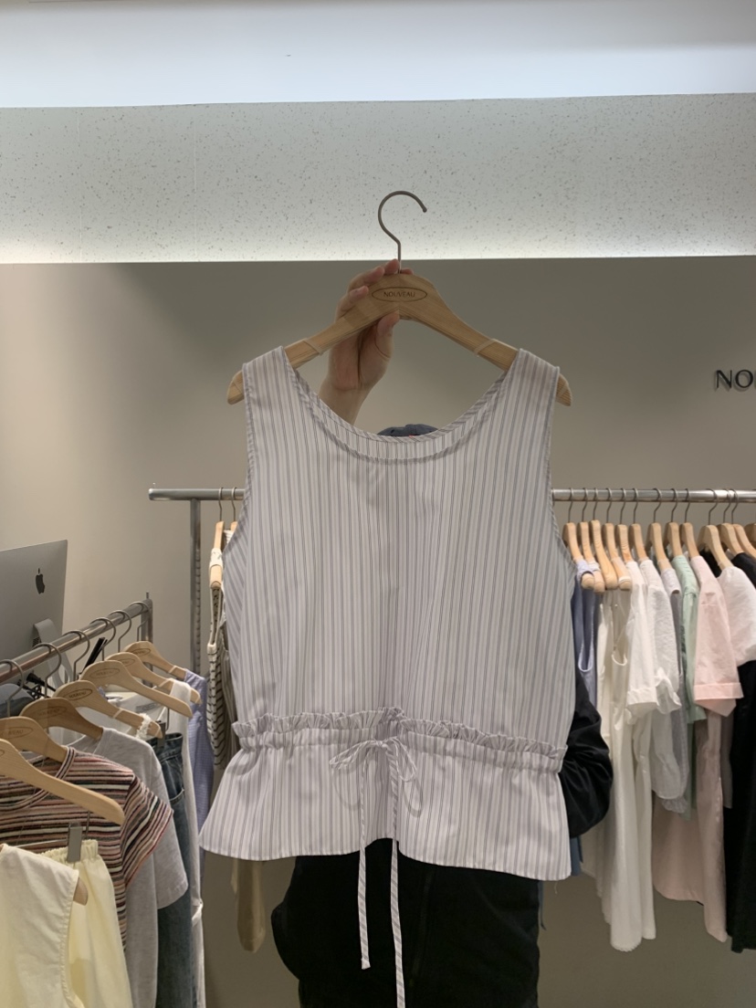 NOUVEAU直郵韓國代購㊣女裝新品25春夏人氣熱賣吊帶背心格紋NOUVEAU吊帶/背心圖色2