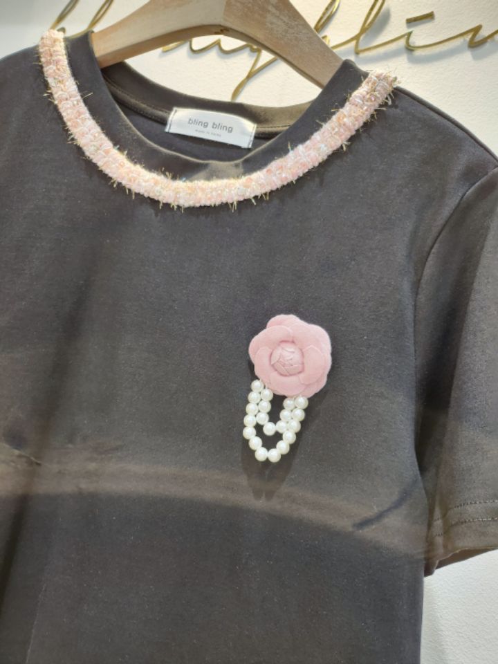 RICO直郵韓國代購㊣女裝新品熱賣人氣推薦25春夏時尚休閑T恤bling bling/RICOT恤