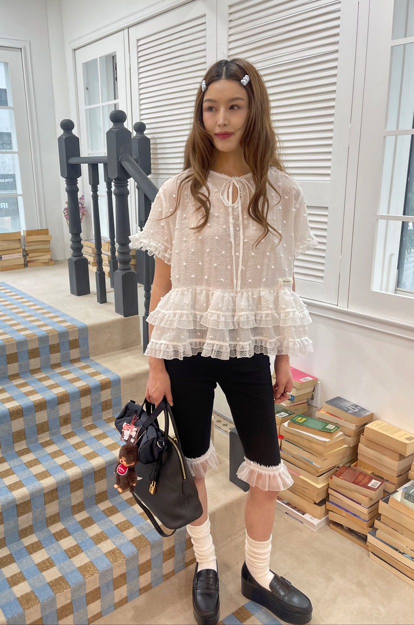 BOUTIQUE-L韓國㊣直郵東大門代購女裝新款休閑時尚襯衫蕾絲衫BOUTIQUE-L襯衫/蕾絲衫