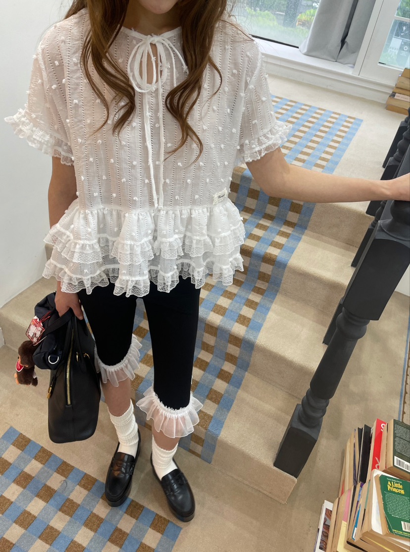 BOUTIQUE-L韓國㊣直郵東大門代購女裝新款休閑時尚襯衫蕾絲衫BOUTIQUE-L襯衫/蕾絲衫