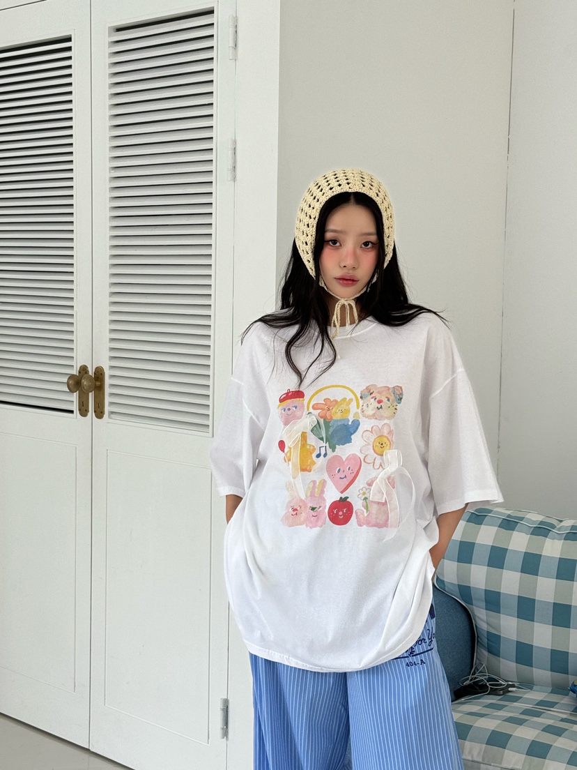 MAISONDEGLORY直郵韓國代購㊣女裝新品時尚25春夏人氣休閑T恤MAISON DE GLORYT恤
