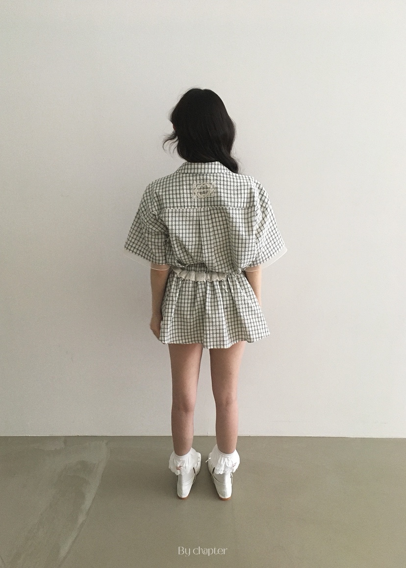 BY CHAPTER韓國直郵㊣女裝新品25春夏熱賣人氣短裙格紋半身裙Chapter短裙