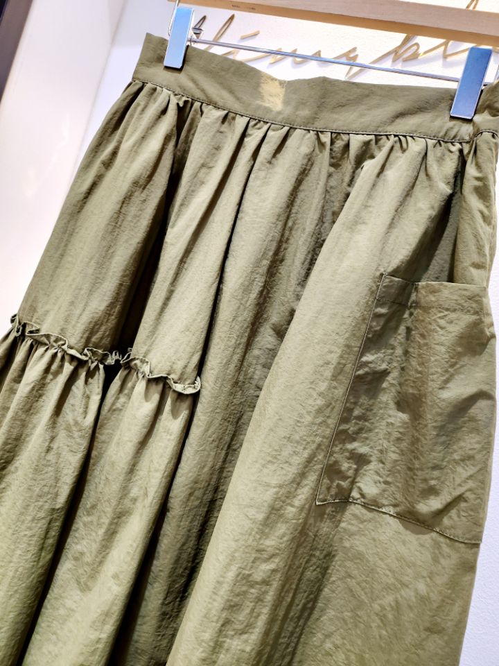 BLING BLING-S韓國㊣直郵東大門代購女裝新款熱賣長裙荷葉邊口袋BLING BLING-S長裙